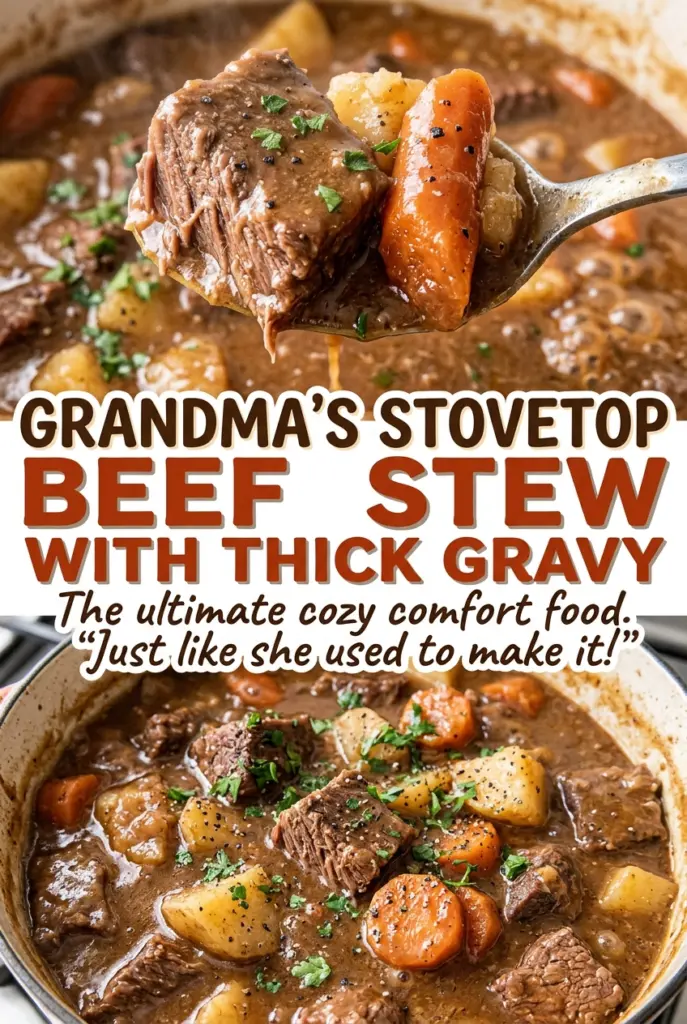 Grandma’s Stovetop Beef Stew with Thick Gravy