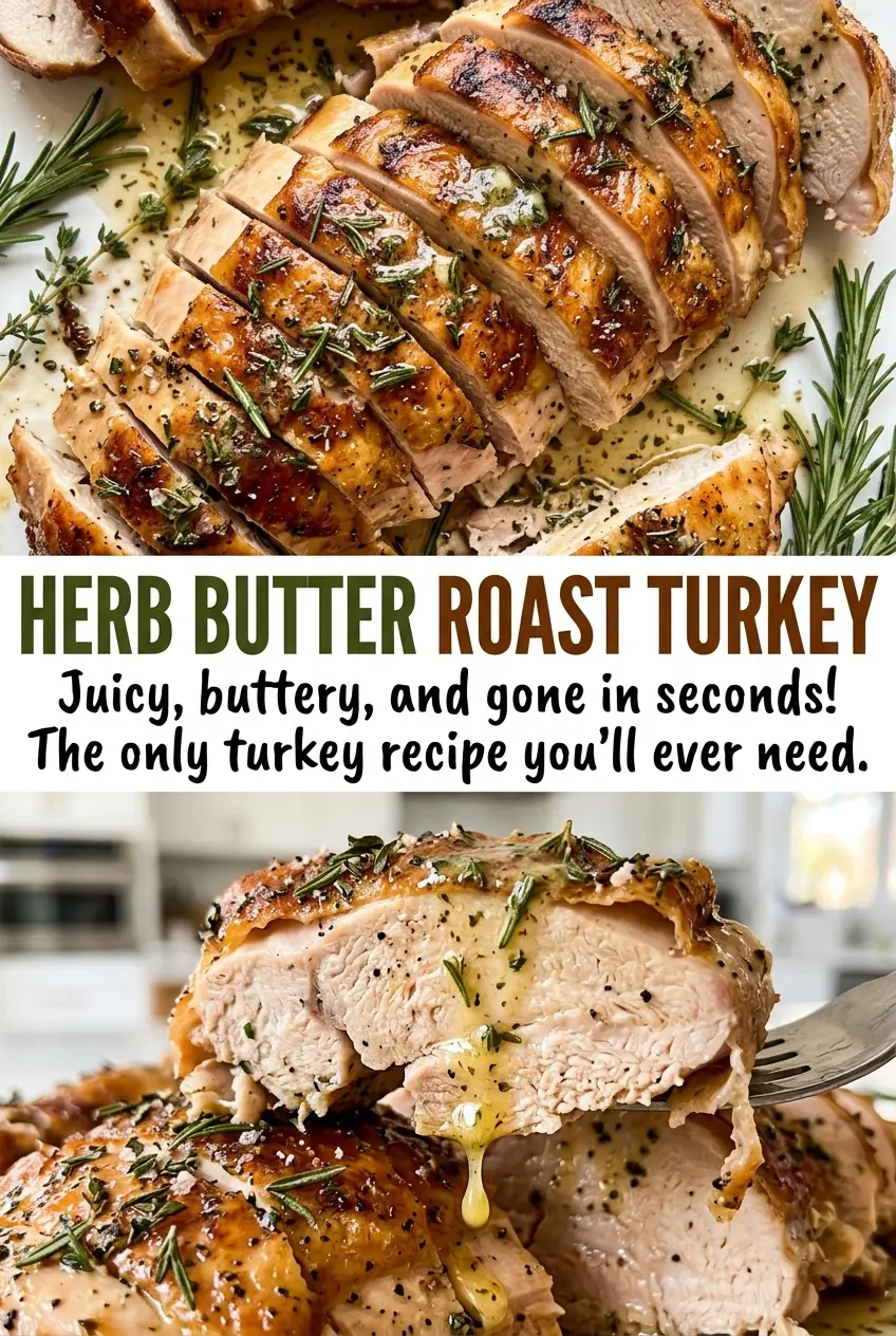 Herb Butter Roast Turkey golden crisp skin