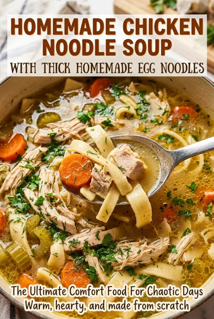 Homemade Chicken Noodle Soup with Thick Homemade Egg Noodles