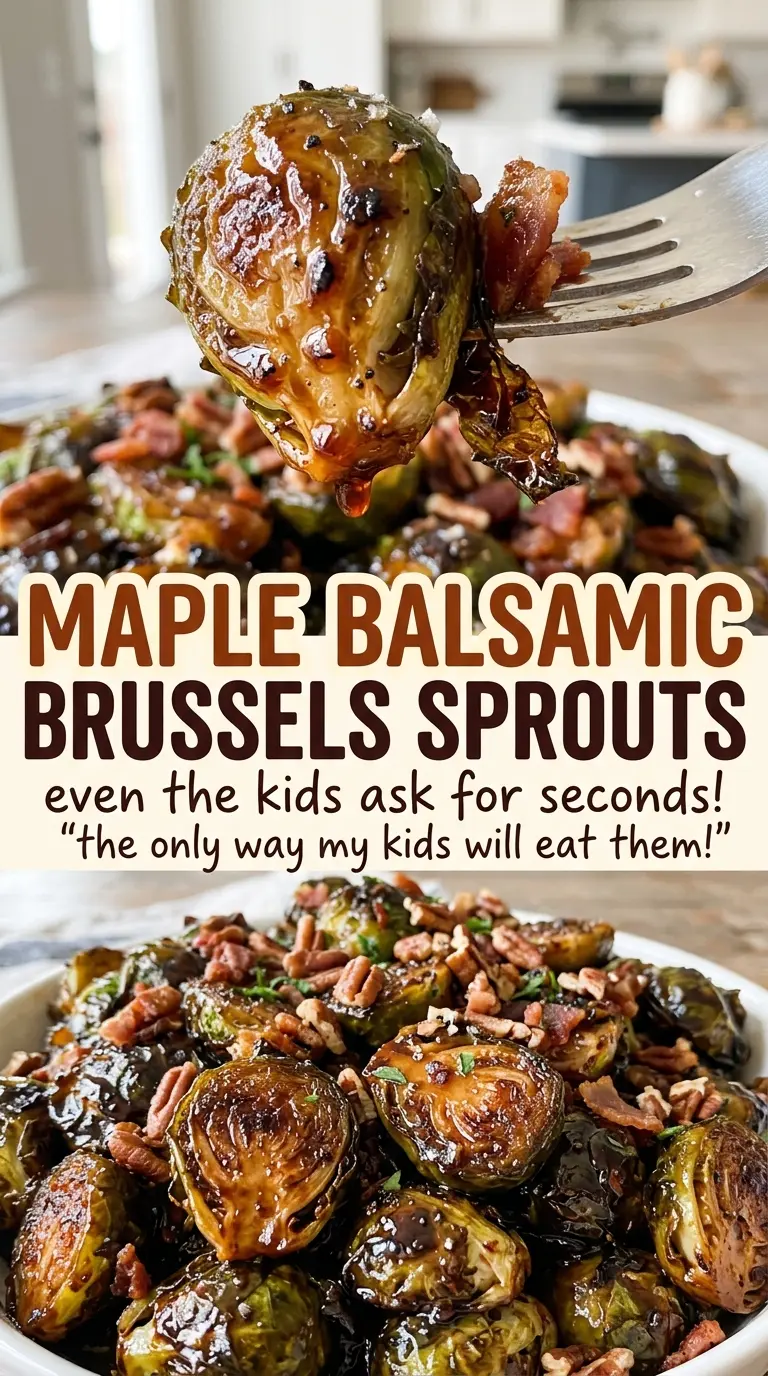 Maple Balsamic Brussels Sprouts glossy browned halves