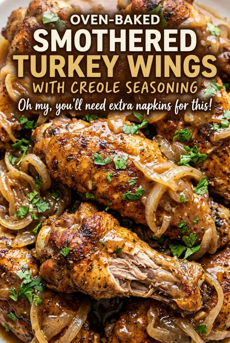 Oven-Baked Smothered Turkey Wings with Creole Seasoning