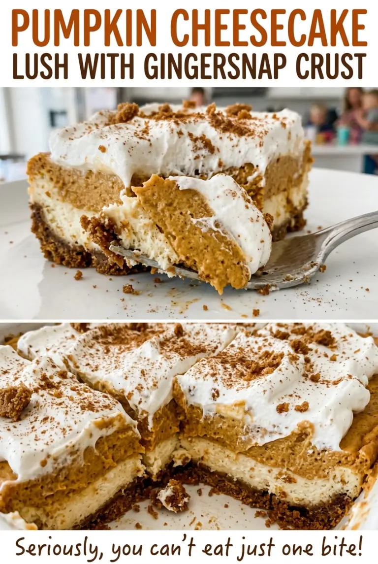 Pumpkin Cheesecake Lush with Gingersnap Crust