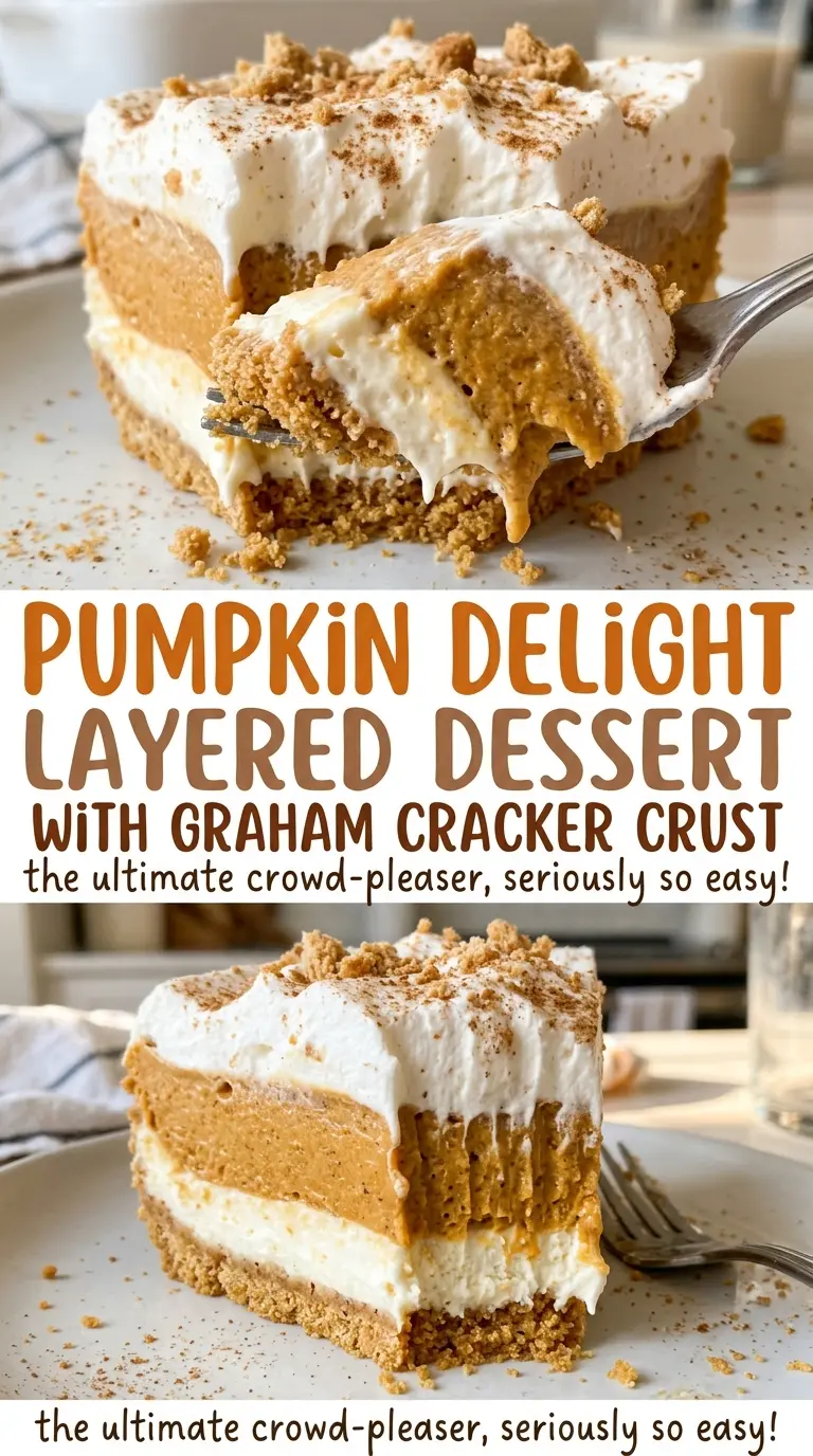Pumpkin Delight Layered Dessert chilled creamy slices
