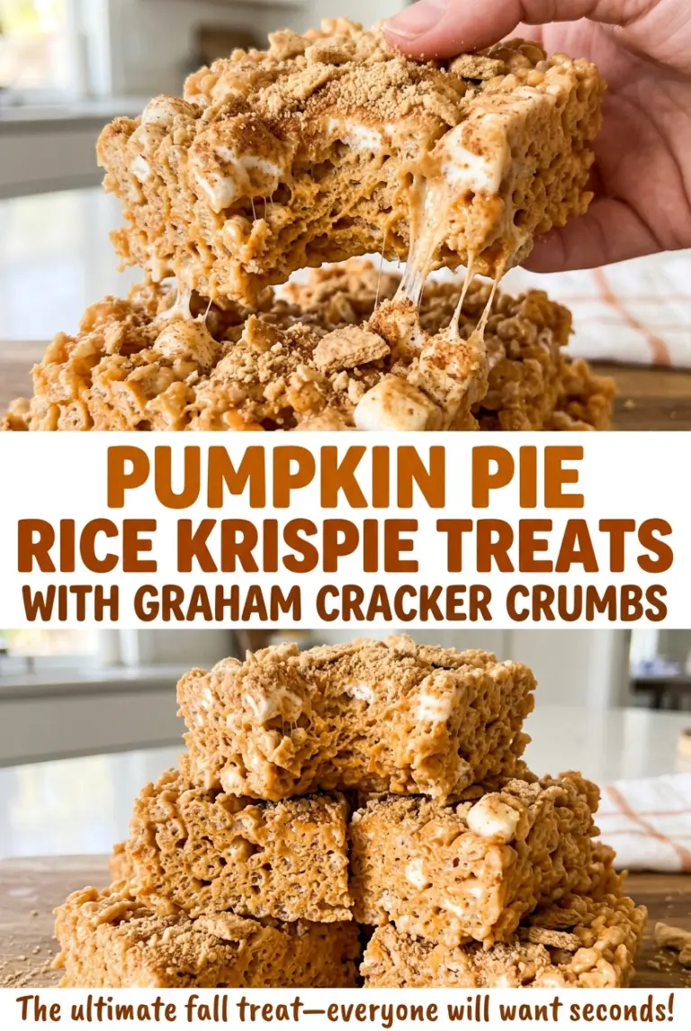 Pumpkin Pie Rice Krispie Treats with Graham Cracker Crumbs