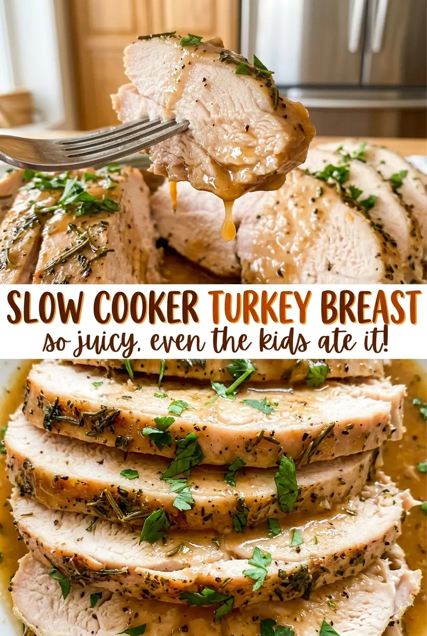 Slow Cooker Turkey Breast with savory herb seasoning