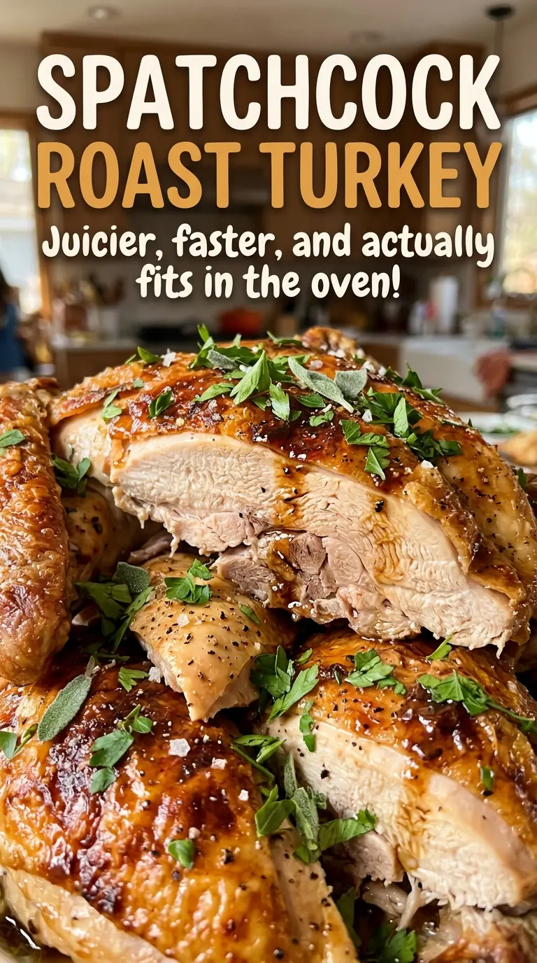 Spatchcock roast turkey herb butter crust