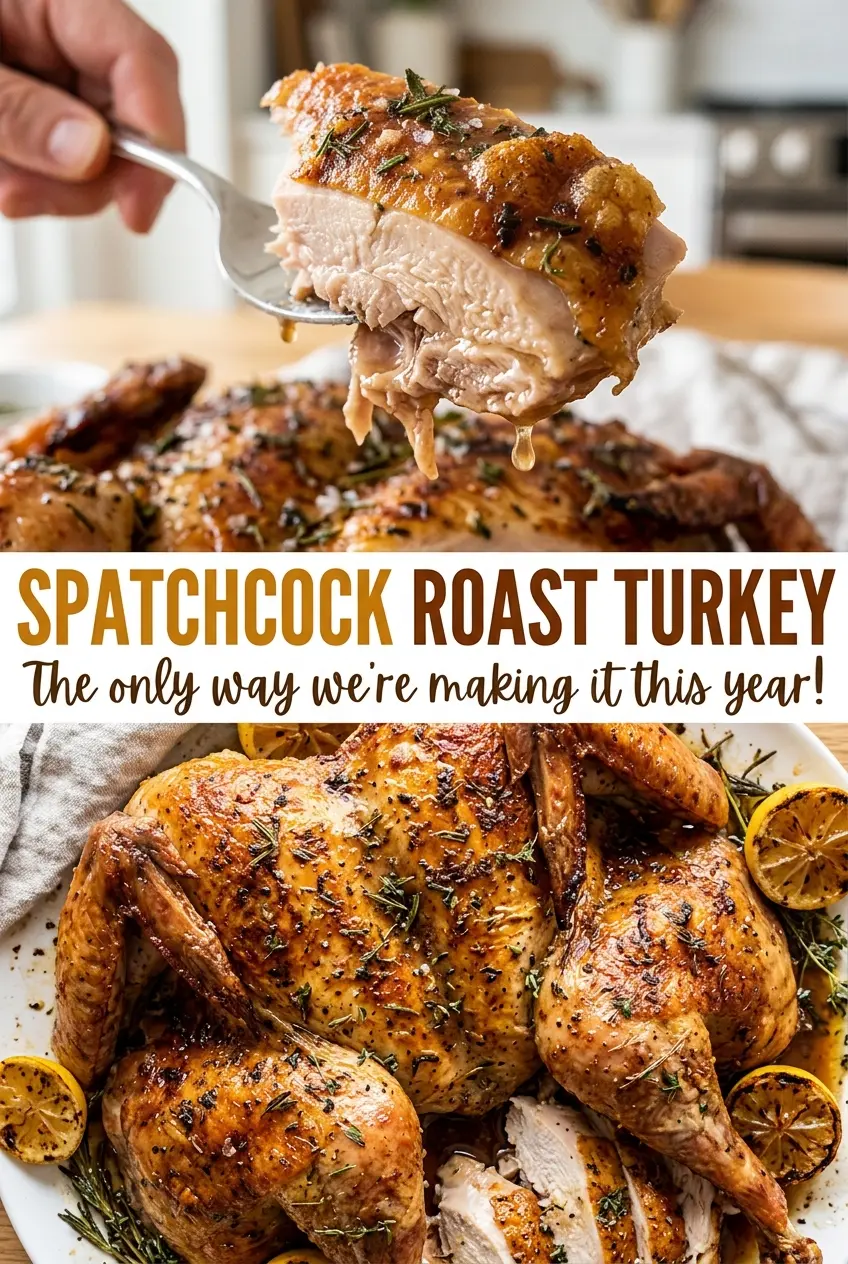 Spatchcock roast turkey with golden crisp skin