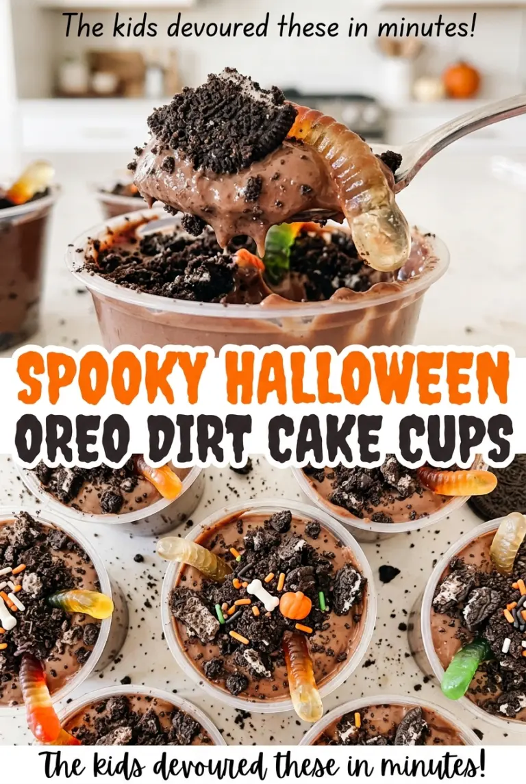 Spooky Halloween Oreo Dirt Cake Cup Recipe (No-Bake Dessert)