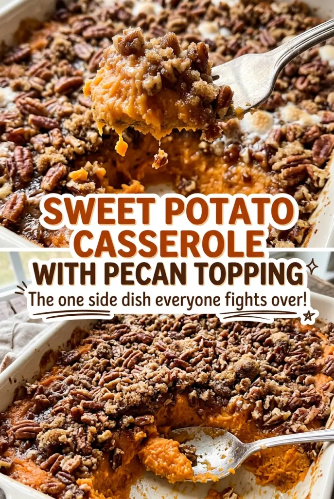 Sweet Potato Casserole with Pecan Topping