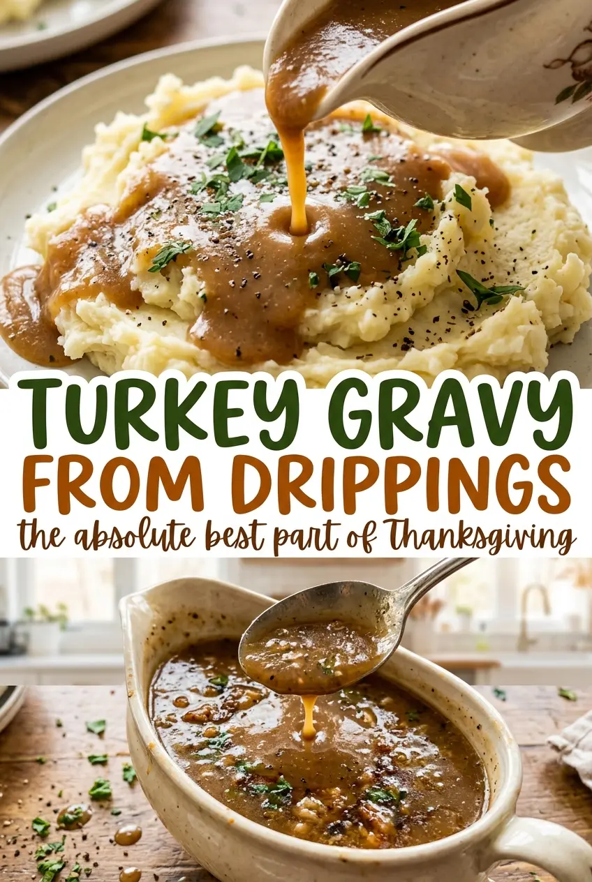 Turkey gravy from drippings, smooth and glossy