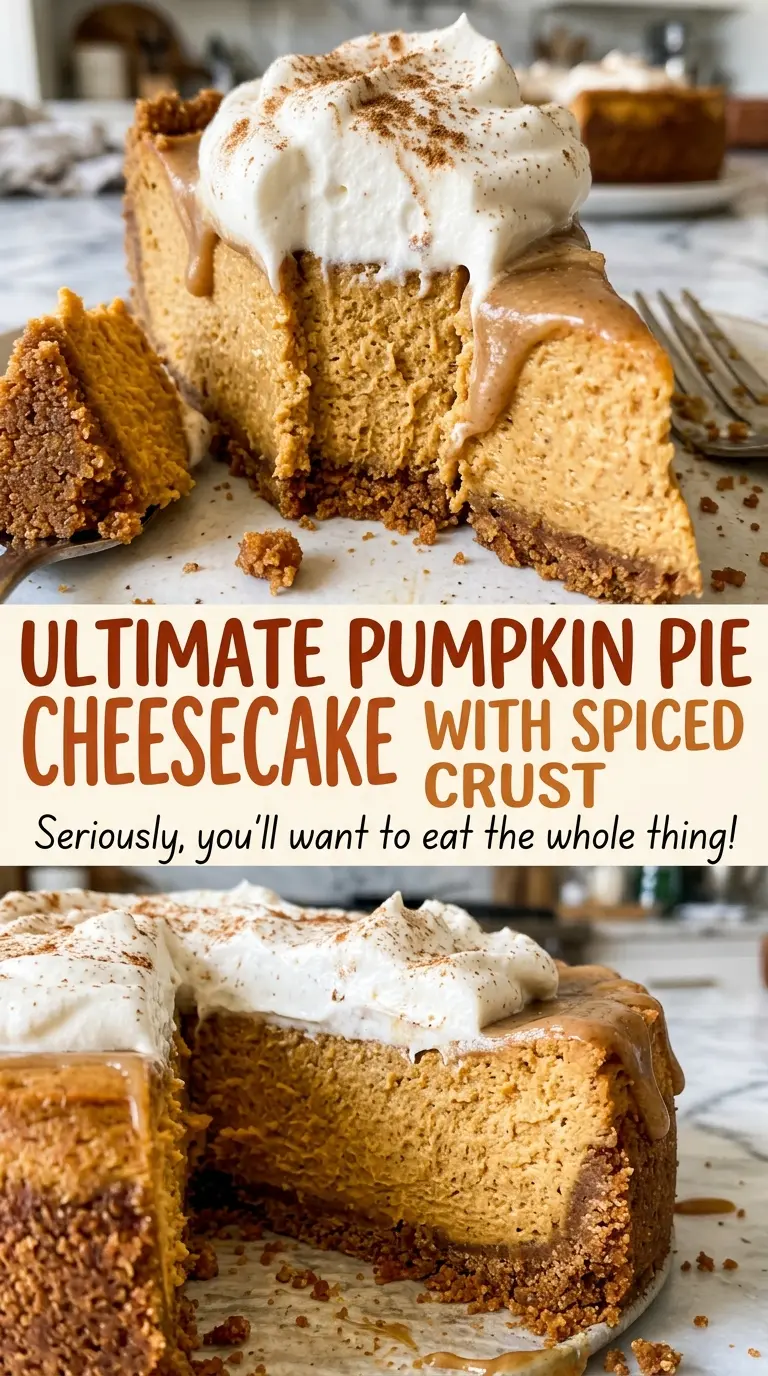Ultimate Pumpkin Pie Cheesecake with Spiced Crust smooth pumpkin filling
