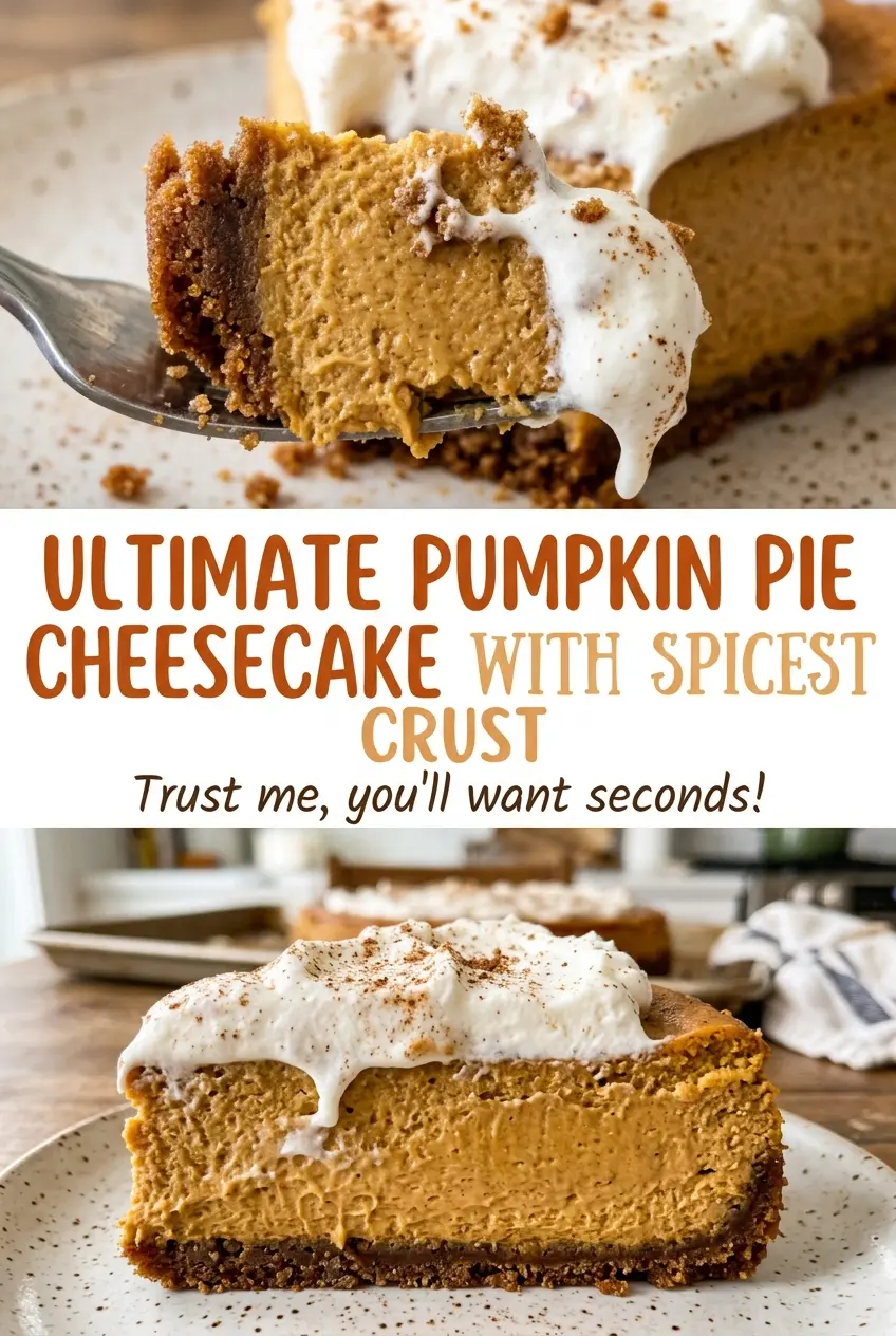 Ultimate Pumpkin Pie Cheesecake with Spiced Crust creamy chilled slices