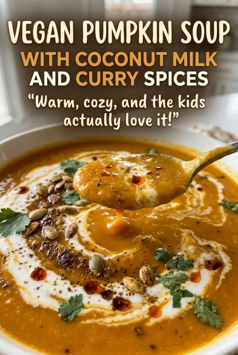 Vegan Pumpkin Soup with Coconut Milk and Curry Spices